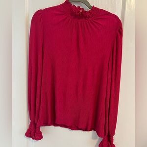 pink high-neck blouse NWT